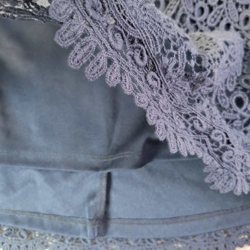 Cato Women L Blue Crochet Lace Skirt Feminine Classic Versatile Cottagecore - Picture 8 of 10
